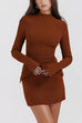 Febedress Mockneck Long Sleeves Bodycon Mini Dress