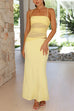 Febedress Spaghetti Strap Cut Out Waist Splice Maxi Dress