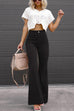 Febedress One Button Corduroy Flare Pants with Pockets