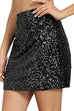 Febedress Stretchy Bodycon Sequin Mini Pary Skirt