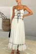 Febedress Frill Trim Tie Bow Swing Maxi Cami Dress