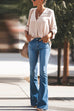 Febedress Distressed Bell Bottoms Skinny Denim Pants