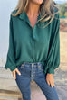 Febedress Batwing Long Sleeves Button Front Solid Shirt