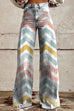 Febedress High Rise Color Block Printed Wide Leg Pants