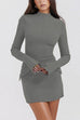 Febedress Mockneck Long Sleeves Bodycon Mini Dress