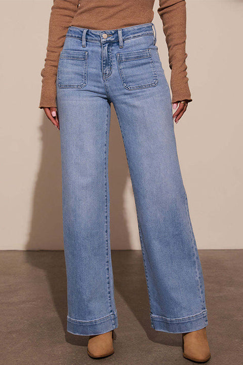 Febedress Chic Straight Wide Leg Denim Pants