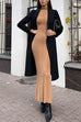 Febedress Mockneck Long Sleeves Bodycon Knit Maxi Dress