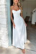 Febedress Spaghetti Strap Back Lace-up A-line Maxi Dress