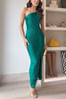 Sleeveless One Shoulder Slit Fringe Maxi Party Dress