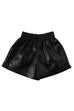 Febedress Elastic Waist Pocketed Faux Leather Shorts