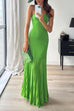 Febedress Strapless Tube Pleated Maxi Knit Dress