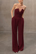 V Neck Strapless Pocketed Wide Leg Jumpsuit (in 6 Colors)