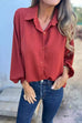 Febedress Batwing Long Sleeves Button Front Solid Shirt