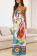 Febedress Knot Front Cut Out Pocketed Wide Leg Printed Cami Jumpsuit