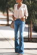 Febedress Distressed Bell Bottoms Skinny Denim Pants