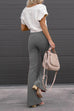 Febedress One Button Corduroy Flare Pants with Pockets