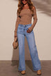 Febedress Chic Straight Wide Leg Denim Pants