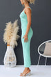 V Neck Ribbed Knit Bodycon Maxi Cami Dress