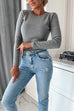 Febedress Crewneck Solid Ribbed Knit Fitted Top(5 Colors Available!)