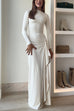 Long Sleeves Draped Slit Maxi Party Dress(7 Colors Available!)