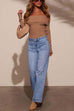 Febedress Chic Straight Wide Leg Denim Pants