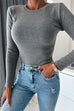 Febedress Crewneck Solid Ribbed Knit Fitted Top(5 Colors Available!)