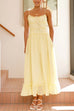 Febedress Spaghetti Strap Frill Trim Tie Bow Maxi Dress