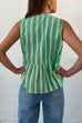 Febedress Crewneck Sleeveless Striped Ruffle Bow Top