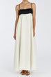 Febedress Backless Color Block Splice Swing Maxi Cami Dress