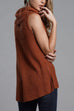 Febedress Cowl Neck Side Slit Sleeveless Sweater Vest