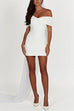 Febedress Bow Off Shoulder Bodycon Mini Party Dress