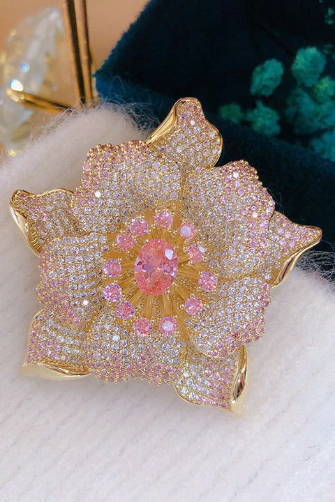 Febedress Blooming luxury Inspiring Elegance Flower Crystal Brooch