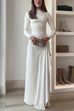 Long Sleeves Draped Slit Maxi Party Dress(7 Colors Available!)