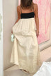 Febedress Backless Color Block Splice Swing Maxi Cami Dress