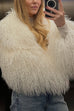 Febedress Open Front Winter Faux Fur Teddy Coat