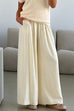 Febedress Elastic Waist Pocketed Wide Leg Cotton Linen Pants