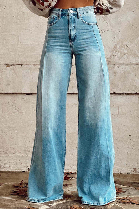 Febedress Distressed Wide Leg Casual Denim Pants