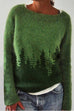 Febedress Crewneck Tree Pattern Knit Pullover Sweater(in 2 Colors)