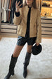 Febedress Stand Collar Zip Up Pocketed Sequin Jacket