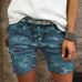 Febedress Elastic Waist Buttons Skinny Camo Shorts