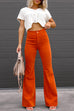 Febedress One Button Corduroy Flare Pants with Pockets