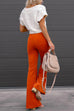 Febedress One Button Corduroy Flare Pants with Pockets