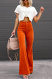 Febedress One Button Corduroy Flare Pants with Pockets