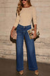 Febedress Chic Straight Wide Leg Denim Pants