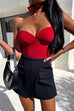 Febedress Sweetheart Neck Strapless Bustier Bodysuit