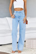 Febedress Distressed Wide Leg Boyfriend Denim Pants