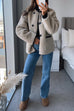 Febedress Button Down Pocketed Faux Fur Fleece Coat