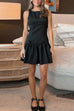 Febedress Sleeveless Ruffle Girdling Mini Bow Dress