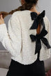 Febedress Long Sleeves Bow Knot Glitter Sequin Top