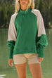 Febedress Mockneck Lantern Sleeves Color Block Sweatshirt